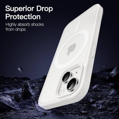 Image of JETech Magnetic Cover Case for iPhone 13 6.1-Inch Compatible with MagSafe, Translucent Matte Back Slim Shockproof Phone Cover (Starlight)