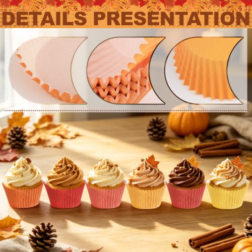 Image of 600Pcs Fall Cupcake Liners Autumn Baking Cups