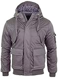 Reslad Winterjacke Herren-Jacke dick gefütterte Männer Jacke Kapuzenjacke RS-9000 Anthrazit S