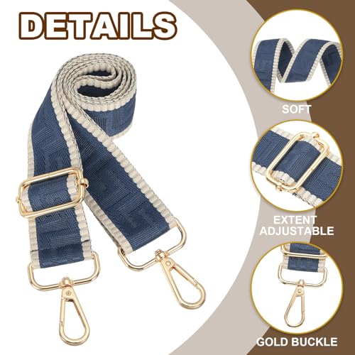 Image of PATIKIL Purse Strap, Adjustable Crossbody Bag Straps Wide Shoulder Strap Universal Replacement Shoulder Bag Belt for Women's Handbags Canvas Satchels Bag Backpack, Dark Blue