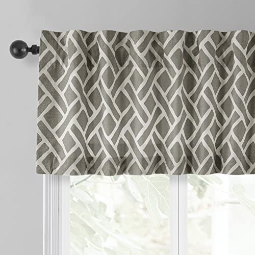 Image of HPD Half Price Drapes Window Valance 50 X 19 Cotton Martinique Printed, PRCT-VLD07-19, Martinique Taupe