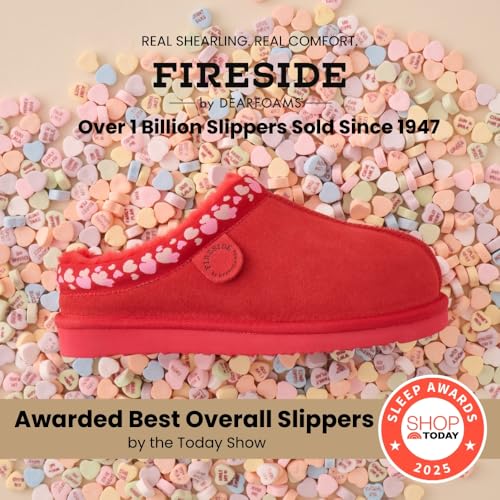 Image of Fireside by Dearfoams Women's Greta Genuine Shearling Clog Slippers, 100% Natural Suede Clogs for Outdoor & Indoor