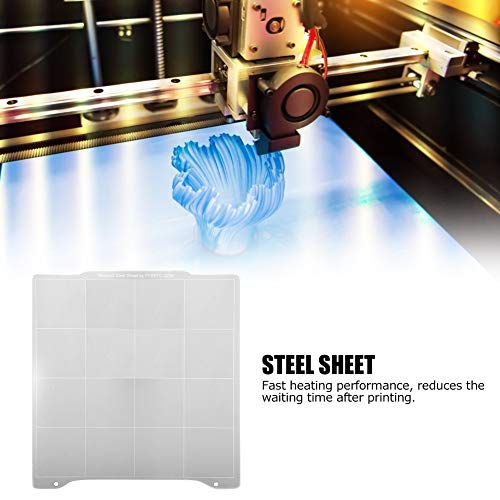 3D Printer Plate, Pratical Anti-Rust Hot Bed Platform Spring Steel Plate Movable Accessory Fit for Prusas Mini Printer for PLA ABS PETG PCL Consumables - Thumbnail 2