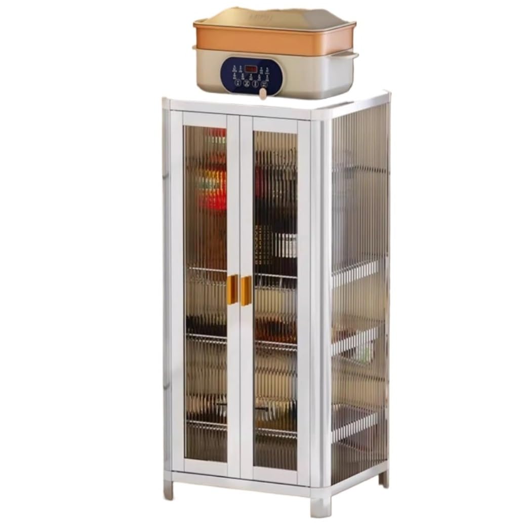 YNIYUJKL Spice Rack Spice Organizer Spice Shelf 3-Tiers Aluminum Alloy Spice Jar Storage Cabinet Spice Rack Countertop Spice Storage Kitchen Organizer Cabinet Seasoning Organizer,Silver-30cm