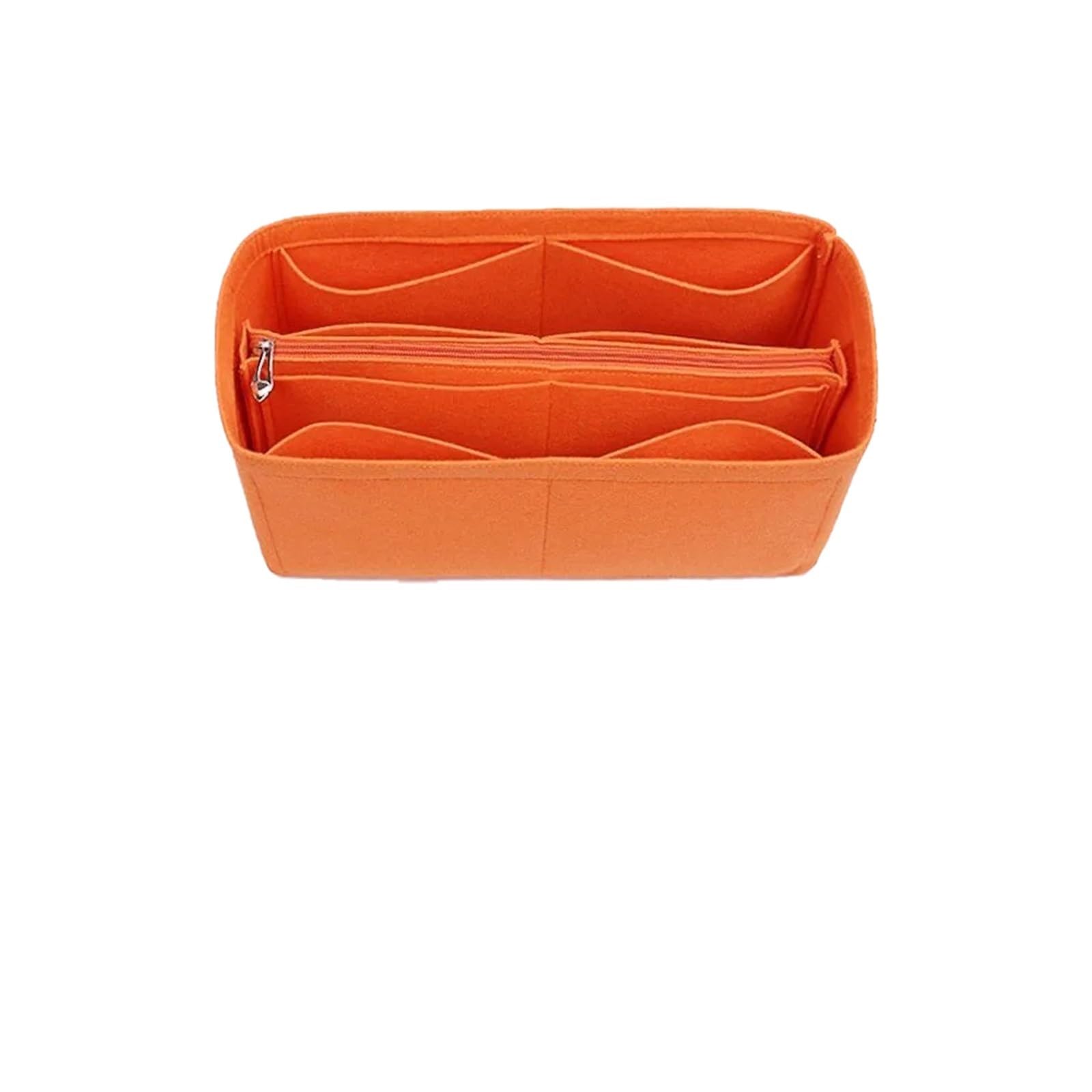 NJIEzhao Felt Handbag Insert Felt Insert Liner Purse Organiser Pouch Handbag Tote Bag Internal(L orange middle zip,1 piece)
