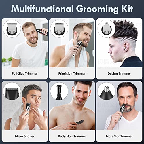 Gdundun Electric Trimmer For Men, Cordless Ipx7 Waterproof Beard Hair Nose And Body Grooming Kit For Men, All-In-1 Trimmer For Men With Usb Charging Led Power Display, Gift For Men Husband Father #TOP1
