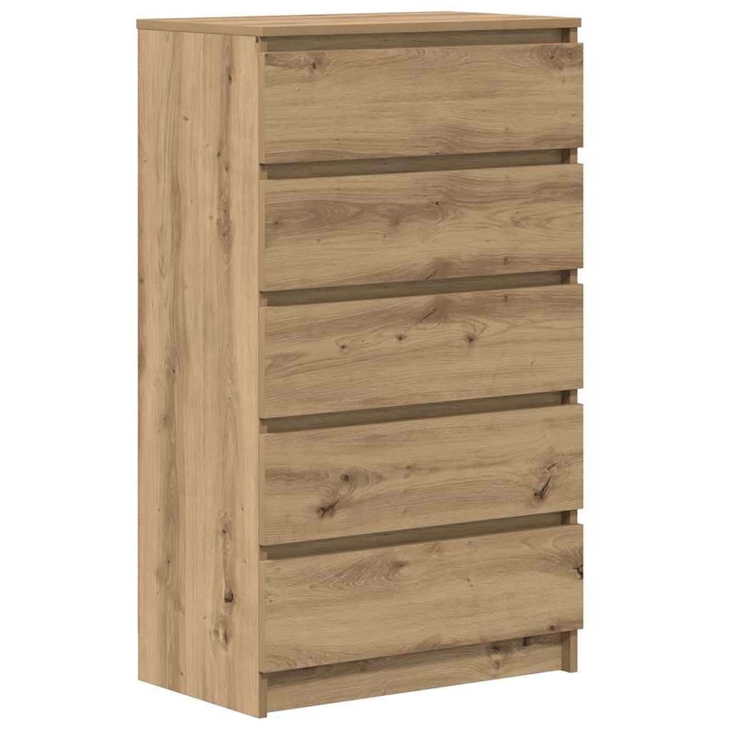 vidaXL Cajonera de Madera de ingeniería Roble Artisan 60x36x103 cm, cómoda, Armario, Armario de almacenaje, sifonier, Armario archivador