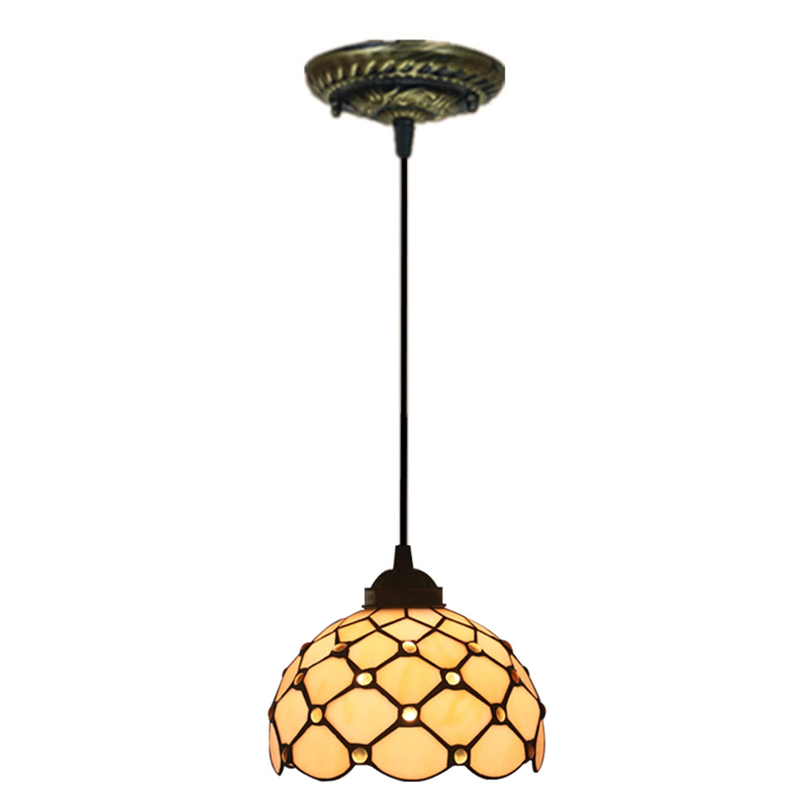 Suspension style Tiffany pour repas conviviaux en salle à manger