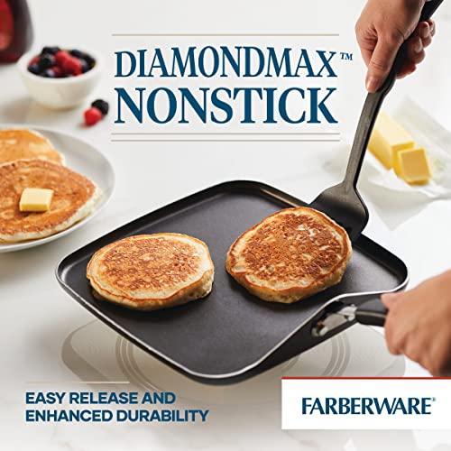 image for Farberware Cookstart DiamondMax Nonstick Square Deep Grill Pan/Griddle