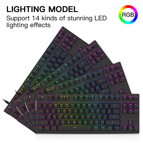 Image of MOTOSPEED Professional Gaming Mechanical Keyboard RGB Led Backlit Wired with Anti-Dust Proof Switches for Gaming Keyboard for Mac & PC (Black, 87 Key Red Switches)