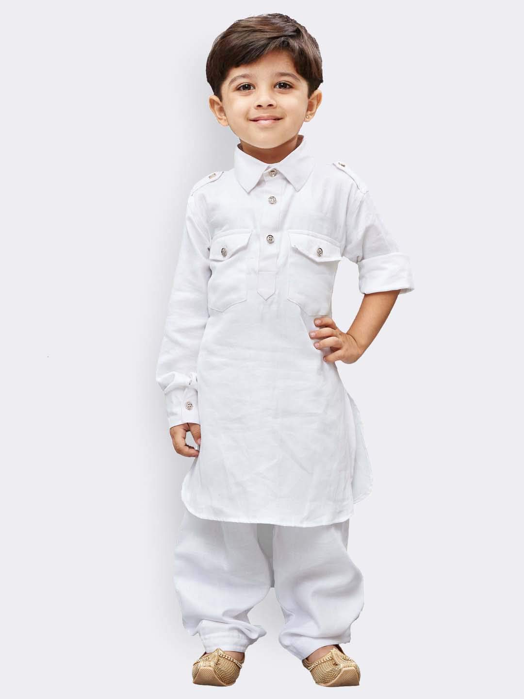 Vastramay Boys' Pathani Khan Suit Set  Soft Cotton Fabric With Patiala Pyjama  Perfect For Holi & Eid