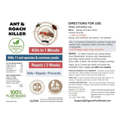 Image of 1.5 Gal. Ant & Roach Killer Spray - 4X Effective Organic Mint Oil Ant & Roach Killer & Repellent, Mild Scent, Indoor&Outdoor Use for Roaches, Ants, Spiders, Fleas, Mosquitoes& 50+, Pet Safe Non-Toxic