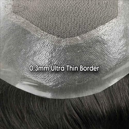 Image of Australian Hair Patch for men | .03MM PU Base with Front Hairline | Ultra Thin base and Light Wieght| 100% natural human hair| Premium Hair Patch For Men (Natural Brown, 7x5)