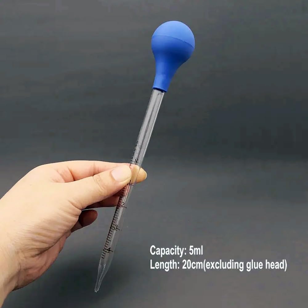 Pipeta de vidrio borosilicato, Gotero de vidrio con escala, pipeta laboratorio 1-10ml bola succión goma(3ml)