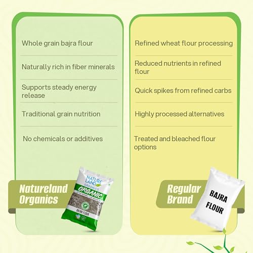 Image of Natureland Organics Bajra / Pearl Millet Flour 500 Gm - Organic Flour