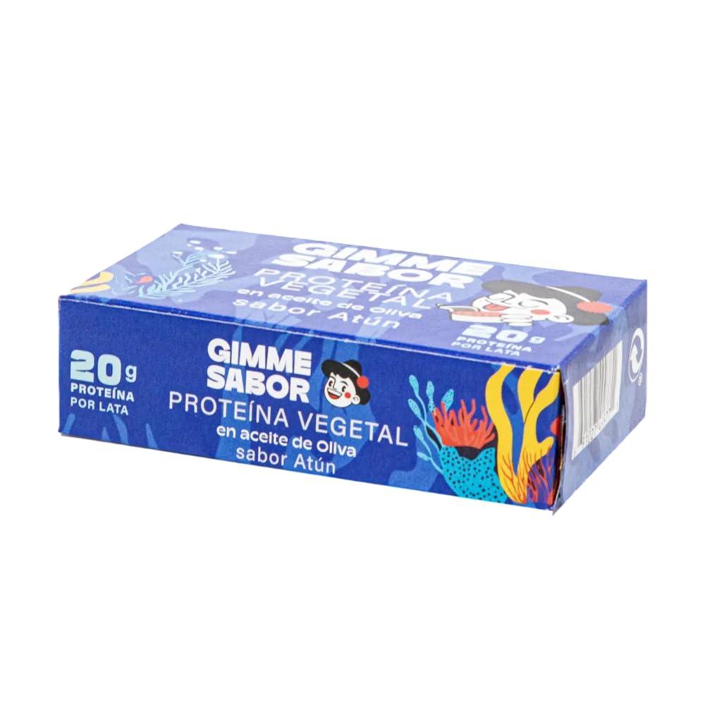 Proteina vegetale gusto Tonno in conserva con olio d'oliva, 20g di proteina per lattina e senza allergeni (Confezione da 6).