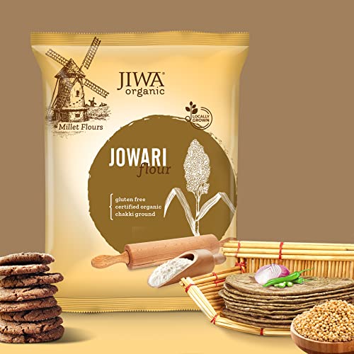 Image of JIWA healthy by nature Organic Chia Whole Seeds 200 g, Certified Organic & Organic Jowar Flour, 1 Kg
