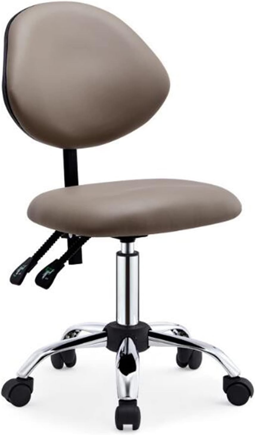 ZXIAOR- Respaldo & Taburete Taburete de Belleza Ajustable Superficie Sillón Dental con Respaldo Telesilla Giratoria Oral Sillón Médico con Ruedas Taburete Bordado Tatuaje Uñ(Color:Gris)