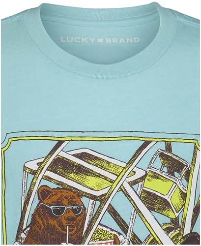 Image of Lucky Brand Boys' Short Sleeve Graphic Crew Neck T-Shirt, Soft, Comfortable, Relaxed Fit