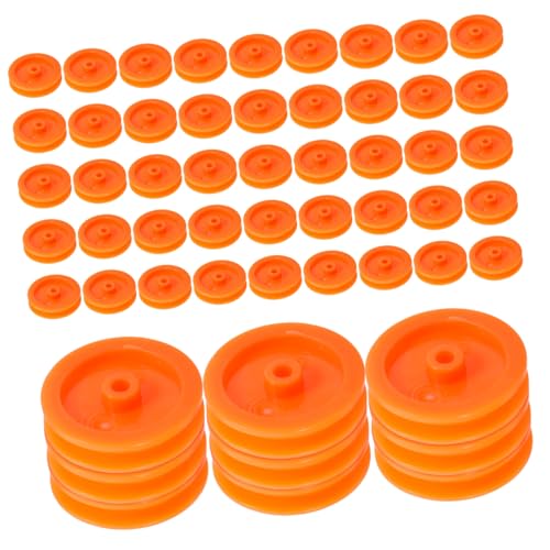 Veemoon 100Pcs Plastic Belt Pulley Mini Gear Motor Wheel for DIY Rc Car Plane Durable Wearable Material for Teaching Mechanics and Engineering