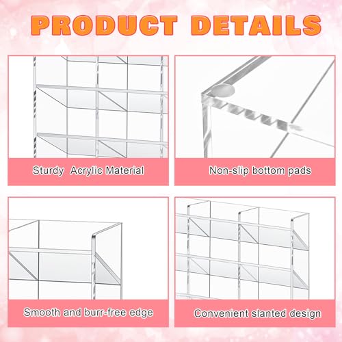 MotiMind Acrylic Pen Organizer Storage for 420 Markers Vertical Marker Organizer Acrylic Pen Display Holder for Office Desk Desktop Stationery Pencil Storage, Clear, 18 x 4 x 14.5 Inch by MotiMind - Image 3