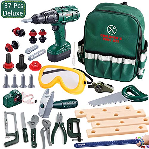 37 PCS Deluxe Power Toy Tool Sets Pretend Play Kids Tool Set Tool