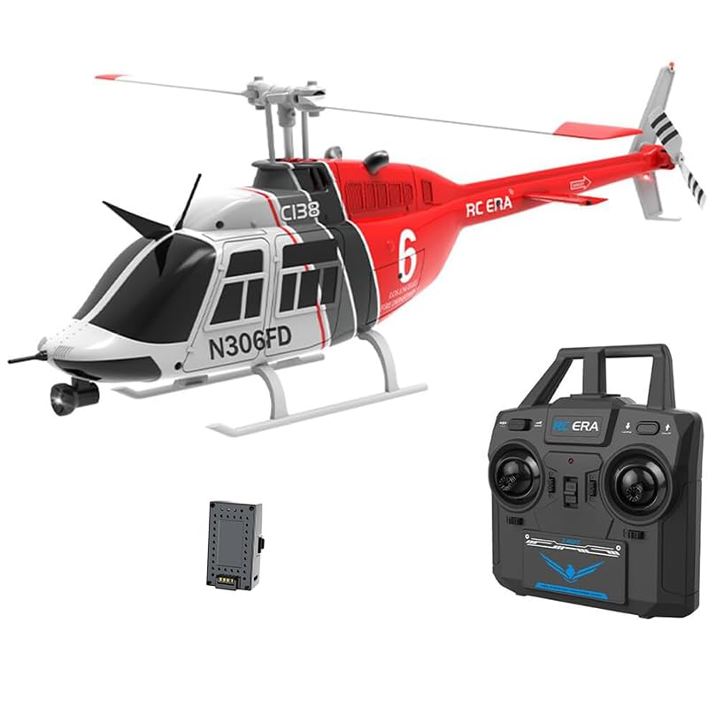 1/30 Scale C138 RC Helicopter with 6-axis Gyroscope, 2.4G 6CH Remote Control Aircraft with Altitude Hold and Optical Flow Positioning, One-Key Takeoff/Landing, for Adults Gift