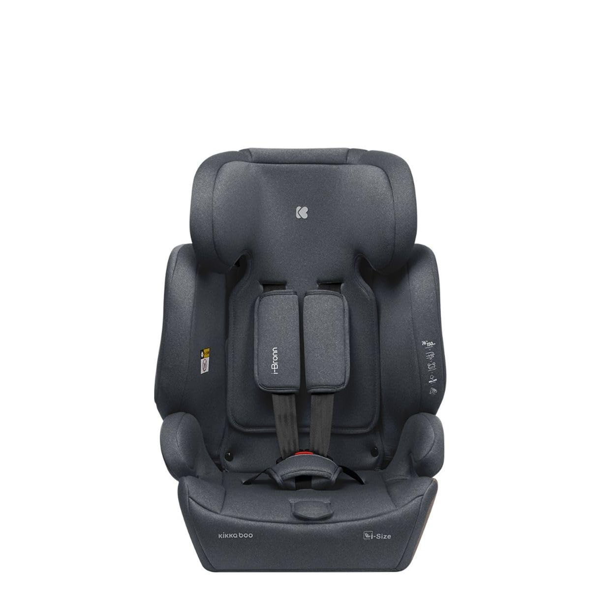 Kikkaboo Siège enfant I-Bronn i-Size (76-150cm) Isofix, Top Tether, Coussin, coloris:gris