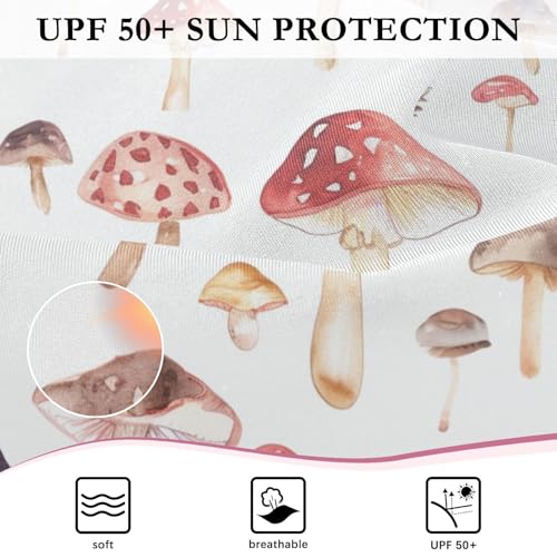 CaTaKu Girls One Piece Swimsuit Mushroom Cute Toddler Bathing Suit Long Sleeve UPF 50+ Rash Guard Swimwear 3-12Y4