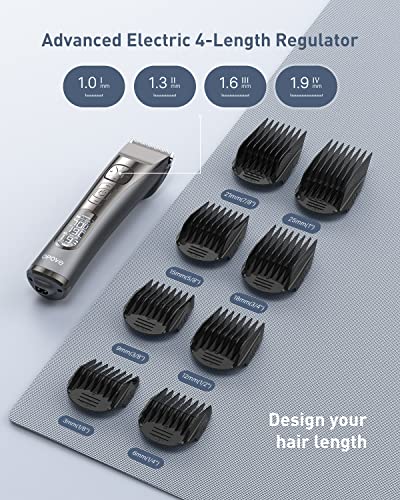 opove Professional Cordless Hair Clippers for Men/Kids, Quiet Hair Cutting Machine for Barbers/Stylists with 250 Min Runtime and Smart LCD Display