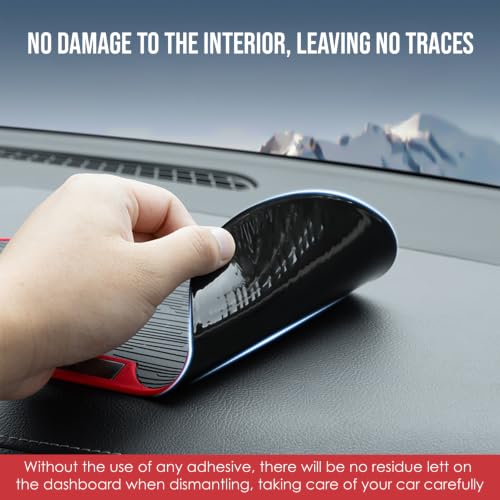 Image of RIGGEAR Car Dashboard Anti-Slip Mat, Universal Sticky Rubber Grip Pad for Mobile Phone, Sunglasses, Keys, Coins- Washable Reusable Anti-Skid Dashboard Mat - DashGrip Plus Round