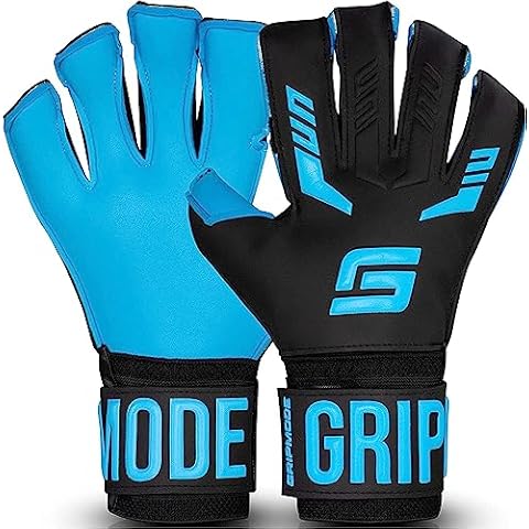 GRIPMODE Aqua Junior Goalkeeper Gloves Children with Fingersave I Goalkeeper Gloves with Individual Removable Finger Protection I Football Goalkeeper Gloves with Latex Coating for Good Grip I Size 4-6 Cover