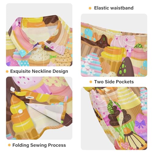 Image of Sunflower Floral Yellow Black Short Sleeve Hawaiian Button Down Shirts and Short Sets for Boys Toddler Summer Outfits