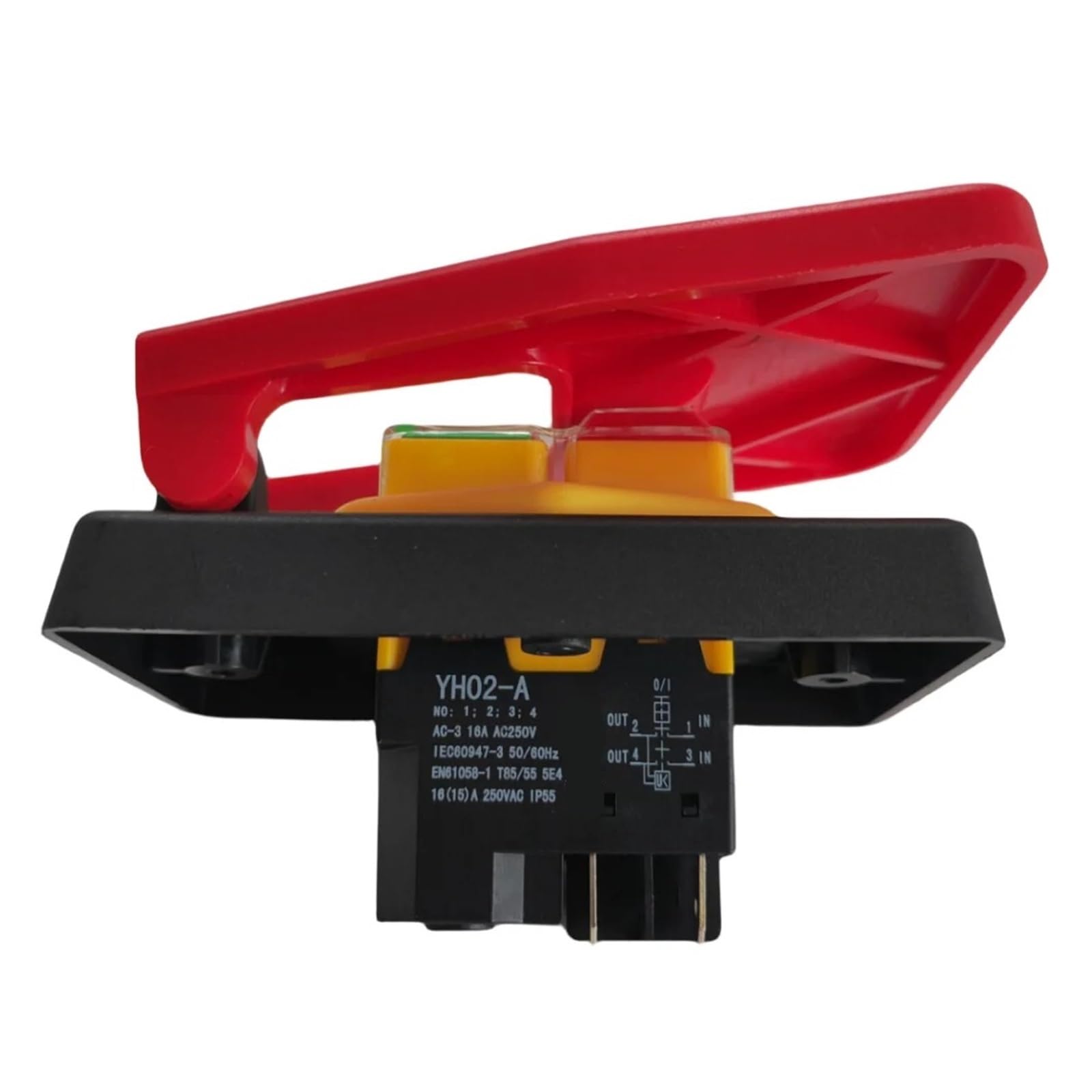 AUOQKQUT 1PCS 4 Pins Off-On Stop Push Button Switch 16A Power-Off/Undervoltage Protection Electromagnetic Start Switch