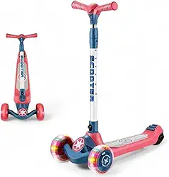 Patinete infantil Scooter Altura Ajustável Meninos Dobrável Luz Led nas Rodas Resistente Até 80Kg