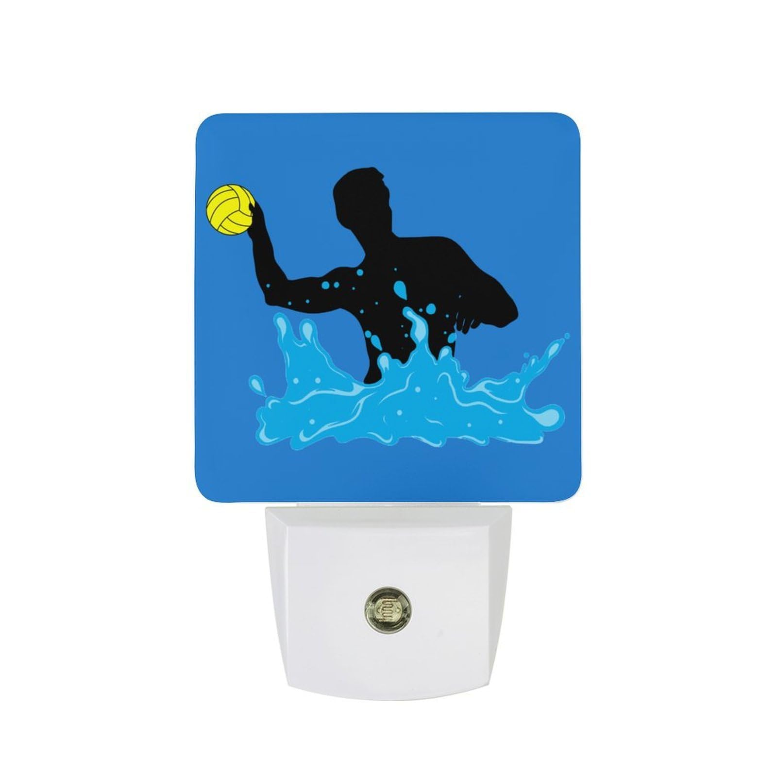 Nqrxadcrt Style Water Polo Player Night Light Plug In Wall Lights Bedside Lamp Bedrooms Home Hallways Decoration