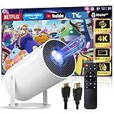 【WiFiなしでも使える＆スマホ対応＆初心者向け】 2025年 プロジェクター 小型 家庭用 270°回転 1080P HD 電動台形補正 自動スリープ 50%ズーム 天井投影 有線接続 短距離投影 300”投影画面 スタンド一体型 軽量 操作簡単 Android/iOSスマホ/HDMI/USB/AUX PC/TV Stick/PSゲーム機/DVDプレーヤー対応 ホームプロジェクター プレゼント