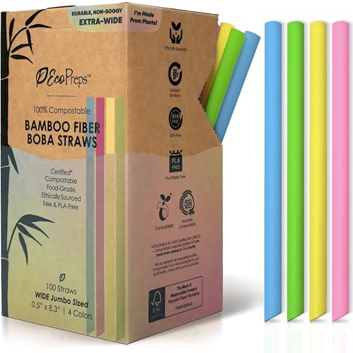 EcoPreps Pitillos Biodegradables Jumbo 100 Pzas 8.25" miniatura 1