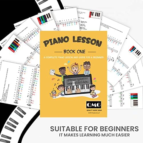 Color Piano and Keyboard Stickers and Complete Color Note Piano Music Lesson and Guide Book 1 and Book 2 for Kids and Beginners; Designed and Printed in USA 4 51YjG8lrTAL. AC