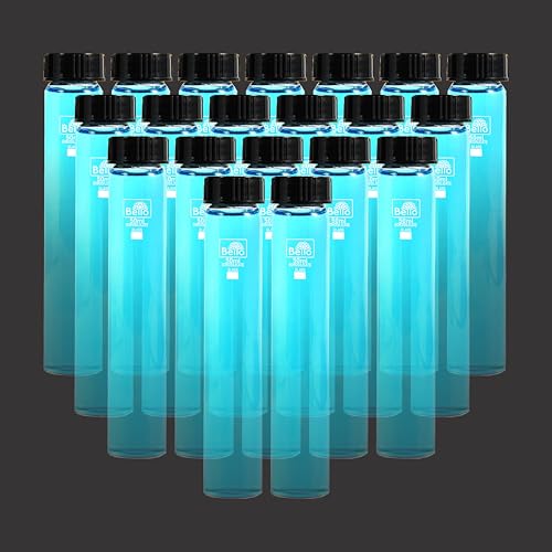 Image of Bello 50ml Clear Glass Vials Culture Tube with PE Stopper, 20pcs Leak-Proof Glass Bottles Containers for Storage Liquid, Essential Oil, Pills and Lab Home Kitchen Use