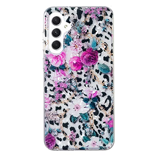 Mjuk TPU stötsäker skal med leopard- och blommönster för Samsung S20 FE