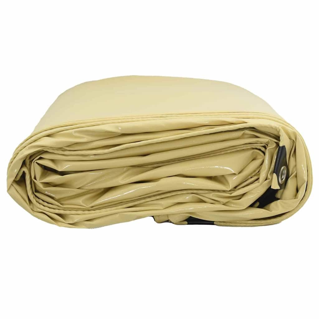 vidaXL Lona 650g / m² Beige 3 x 3 m Lona con Recubrimiento de PVC, Cubierta para jardín y terraza, Lona Resistente a la Intemperie, Tela Suave, protección Exterior
