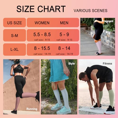 Image of Iseasoo 4 Pairs Compression Socks for Women Circulation-Best Support for Nurses,Running,Athletic,Travel