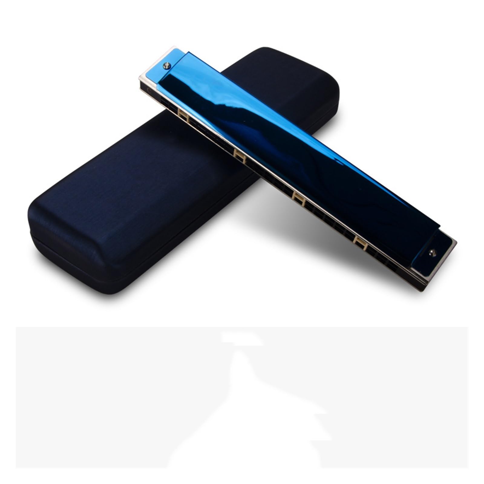 Mundharmonikas 24-Loch Polyphone Mundharmonika In C-Tonart Für Erwachsene Für Spielen Von Anfängern Für Üben Von Musikinstrumenten (Color : Blue)