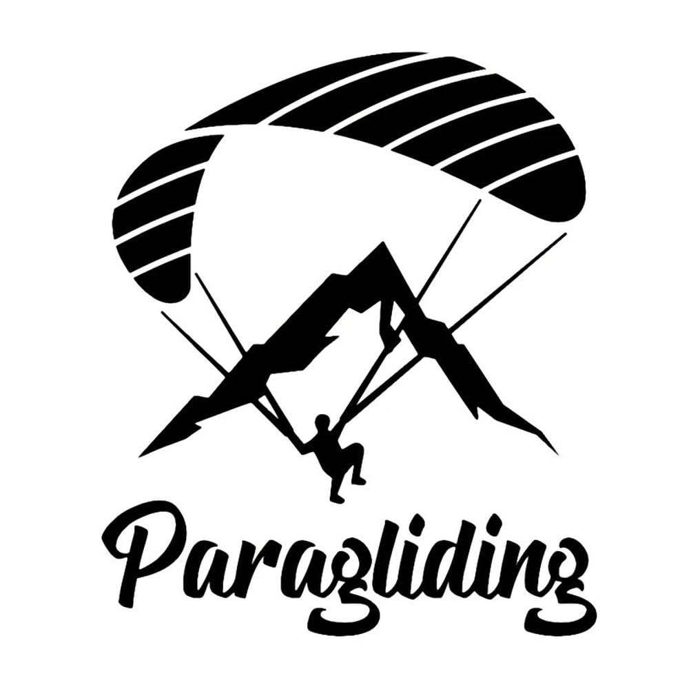 Bertdcx Black Auto Accessory Car Stickers Vinyl Decal Paraglider Paragliding Motorcycle Decorative Accessories(Black)