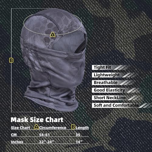 Image of Camo Balaclava Face Mask for Man and Women-Hunting,Skiing,Motorcycle Windproof,UV Protection&Military Training
