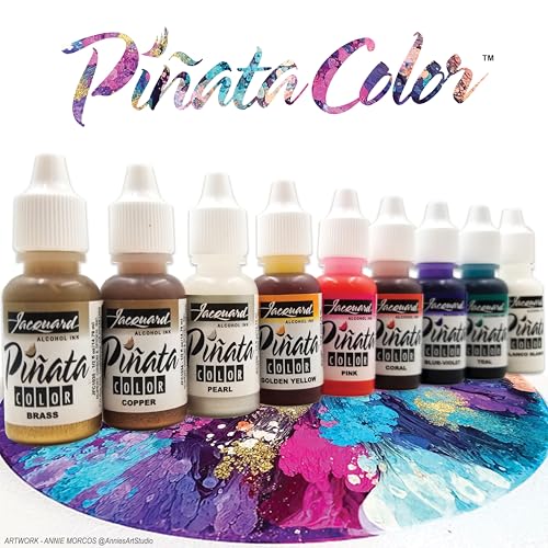 Jacquard Alcohol Ink Set - Pinata Color Overtones Exciter Pack - Highly Saturated - Acid-Free - 9 Assorted Colors Half Ounce by Jacquard - Used condition - Image 2