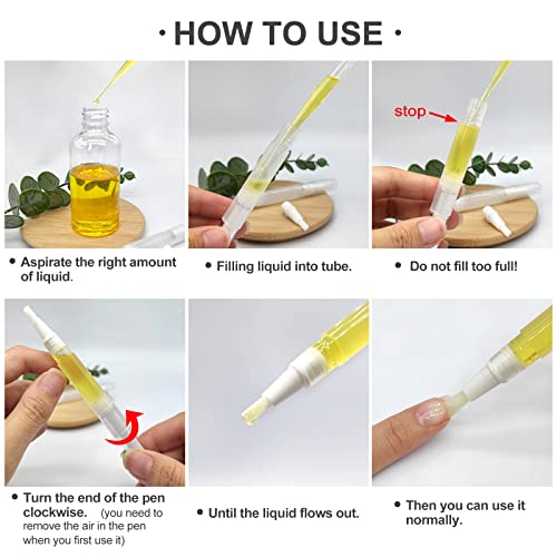 Junsasi 6pcs 3ml Empty Cuticle Oil Pen with 3pcs Pipettes Transparent Twist Pen Nail Oil Pen with Brush Tip Cosmetic Container Applicators for Homemade Nail Oil, Lip Gloss, Eyelash Growth Liquid - Image 7
