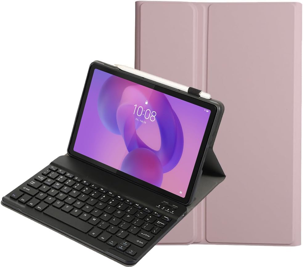 Funda con teclado Lenovo ThinkTab X11 Gen 1 delgada inalámbrica desmontable con soporte rosa