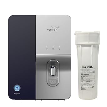 V-Guard RequPro True High Recovery RO UV UF Water Purifier | Alkaline Water Purifier with Stainless Steel Storage Tank, 9 Stage Purification & Mineral Health Charger | 60% Water Recovery & 100% RO Purified Water | Free PAN India Installation & 1-Year Comprehensive Warranty | Black